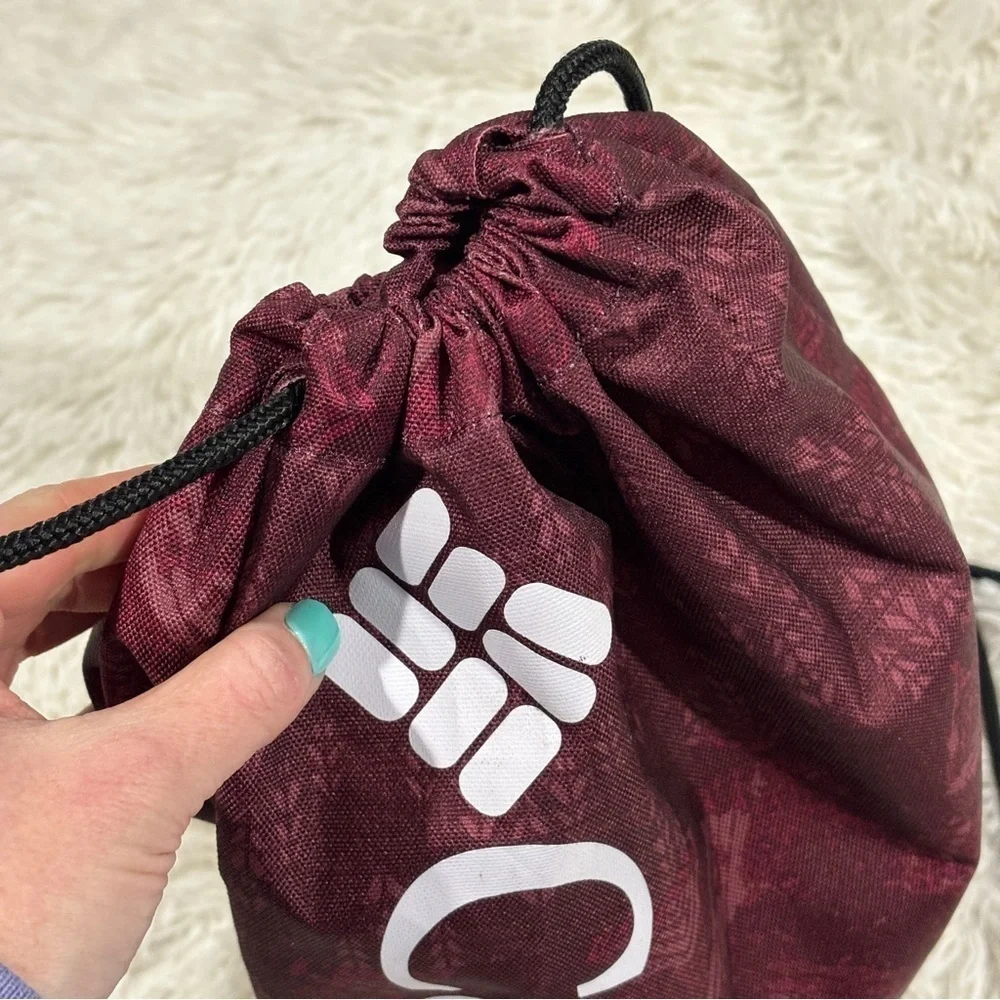 Columbia Unisex Burgundy Abstract print Drawstring Backpack